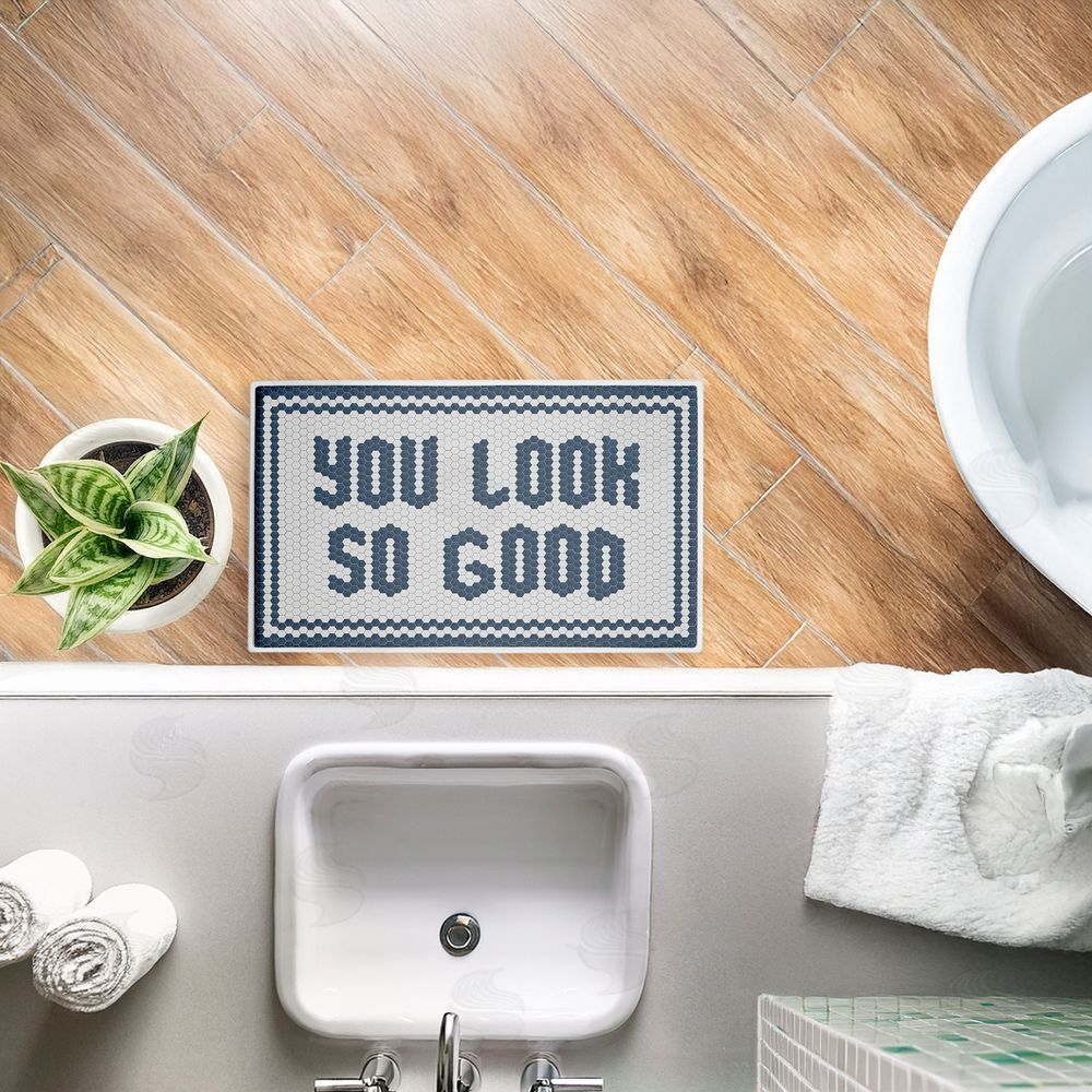 Lettered and Lined | Muted You Look So Good Plush Bath Mat
