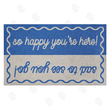 Stupell Studio | Dual Greetings & Goodbye Faux Sisal Door Mat
