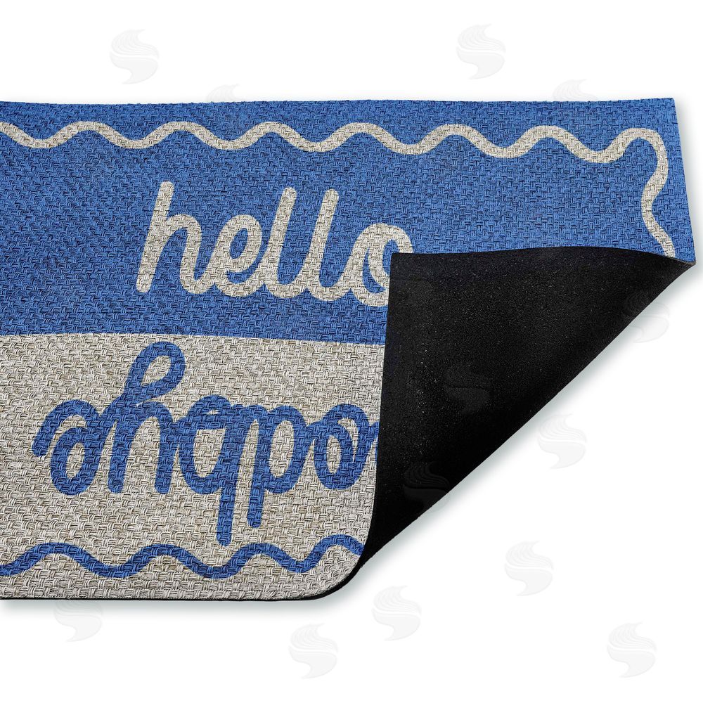 Stupell Studio | Hello Goodbye Blue & White Faux Sisal Door Mat