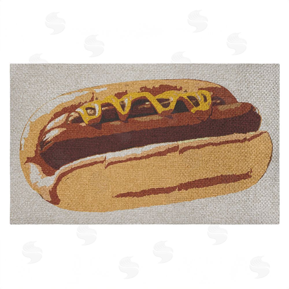 Stupell Studio | Kitchen Pop Style Hotdog Faux Sisal Door Mat