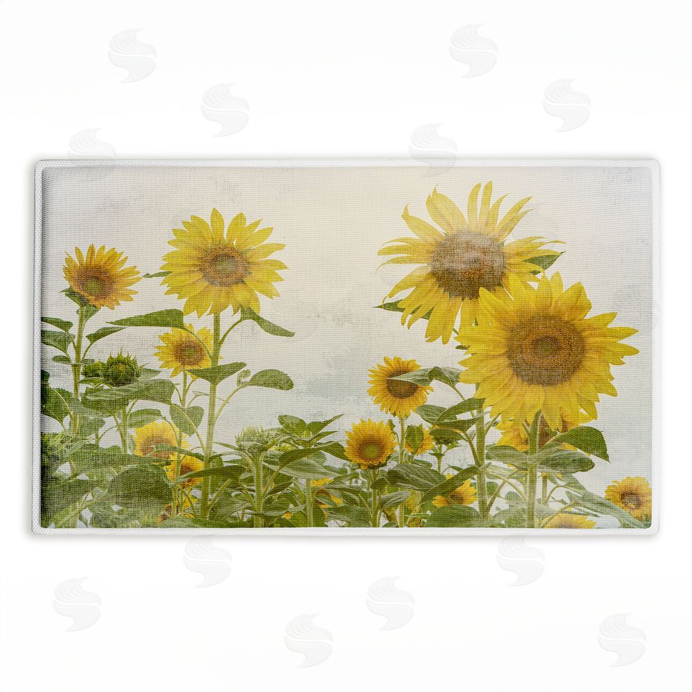 Anne Bailey | Sunny Mood Flower Field Plush Bath Mat