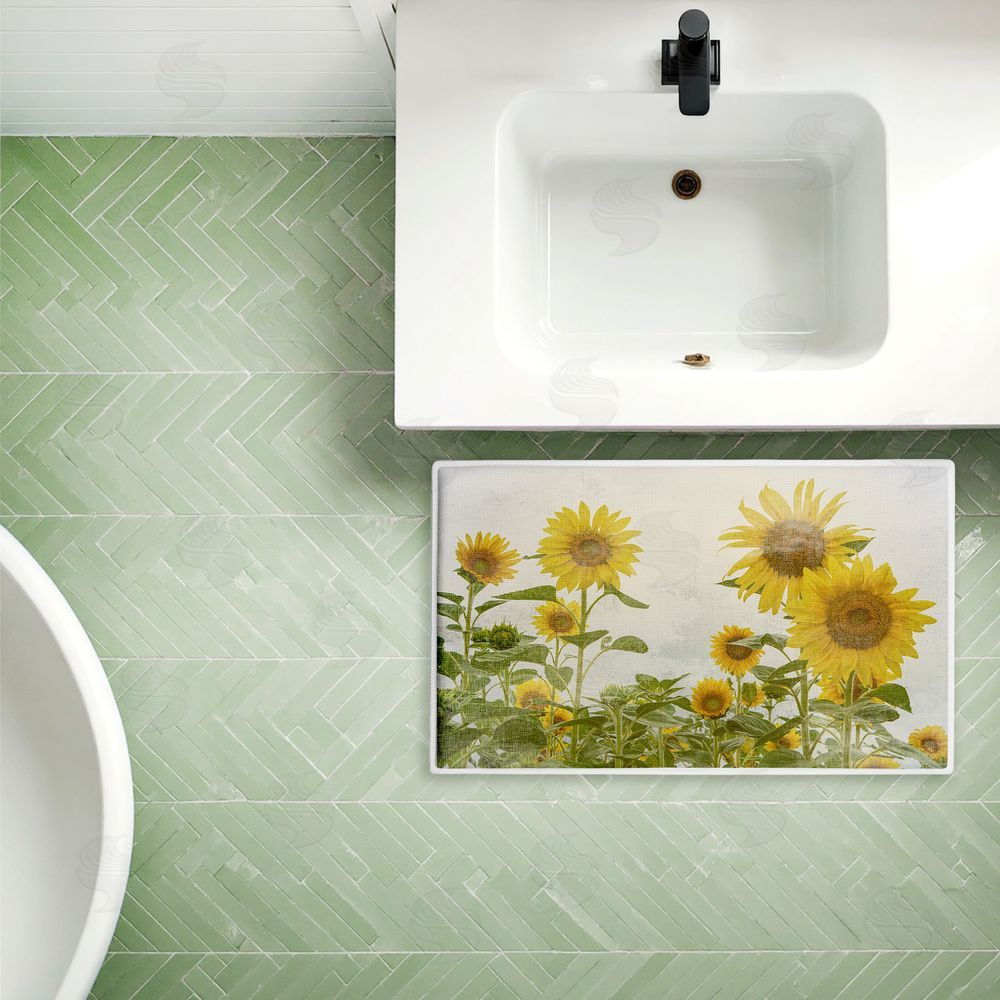 Anne Bailey | Sunny Mood Flower Field Plush Bath Mat