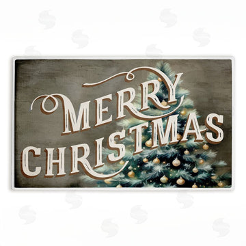 Kim Allen | Vintage Merry Christmas Greeting Plush Bath Mat