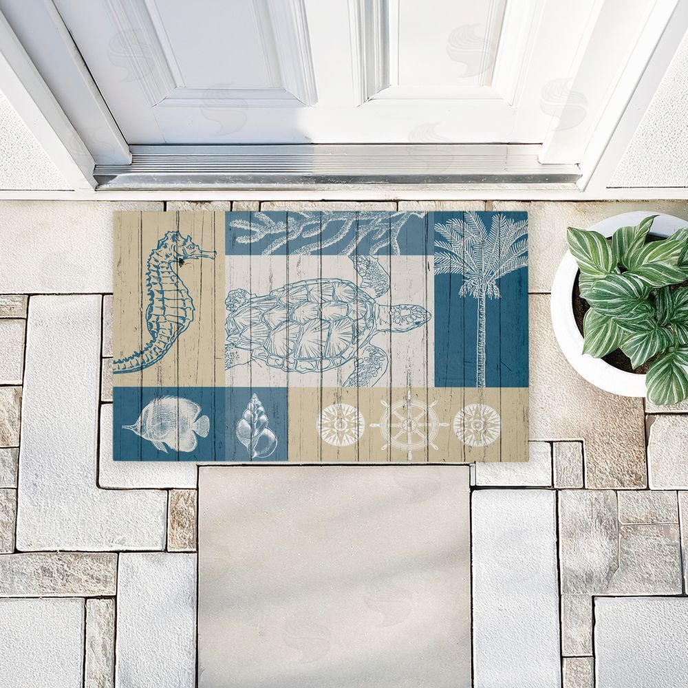 Kim Allen | Let's Sail Nautical Creatures Non-Woven Door Mat