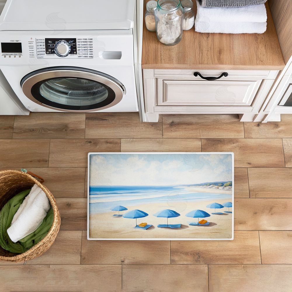 Kim Allen | Summer Umbrella Beach Day Plush Bath Mat