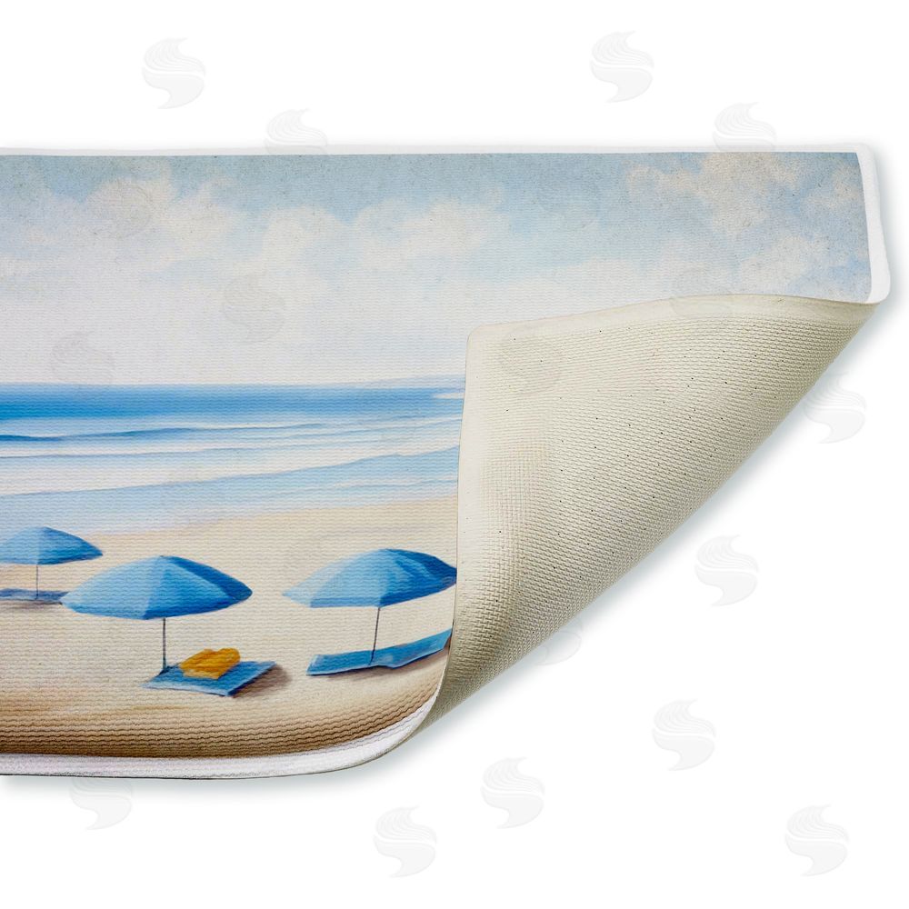 Kim Allen | Summer Umbrella Beach Day Plush Bath Mat