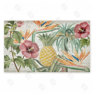 Kim Allen | Tropical Flowers & Pineapple Non-Woven Door Mat