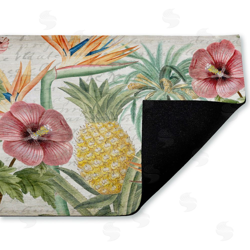 Kim Allen | Tropical Flowers & Pineapple Non-Woven Door Mat
