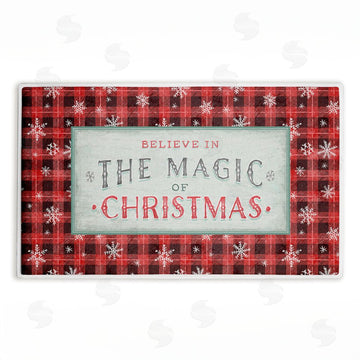 Chad Barrett | Magic of Christmas Red Plaid Plush Bath Mat