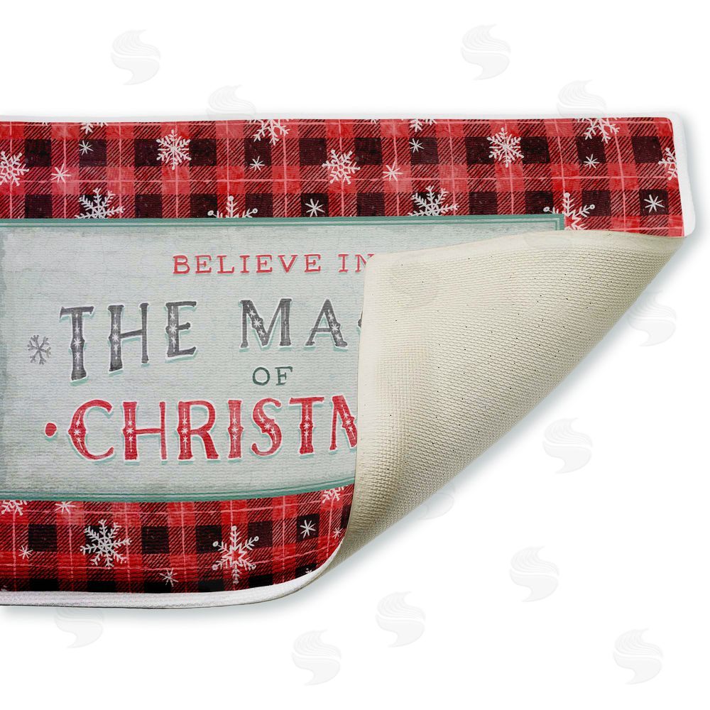 Chad Barrett | Magic of Christmas Red Plaid Plush Bath Mat