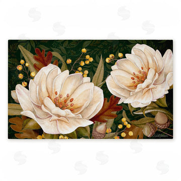 Nicole Tamarin | Vintage Midnight Garden Blooms Non-Woven Door Mat