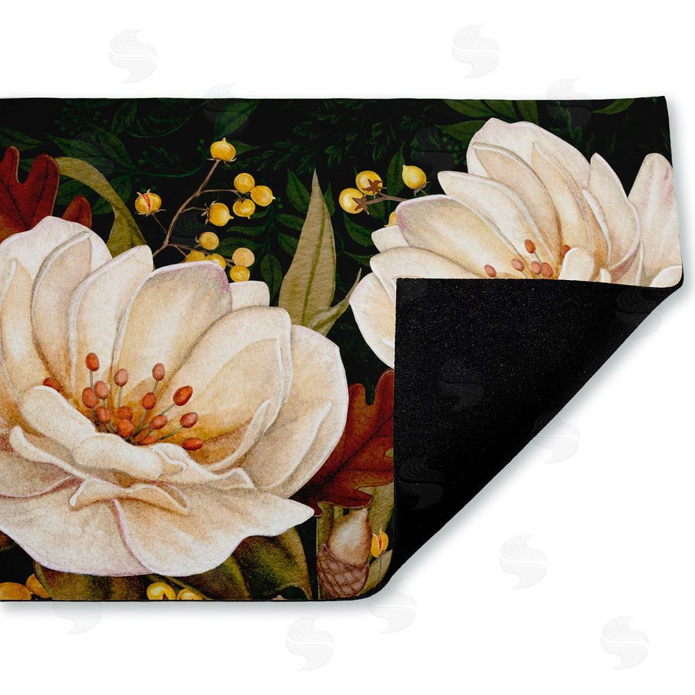 Nicole Tamarin | Vintage Midnight Garden Blooms Non-Woven Door Mat
