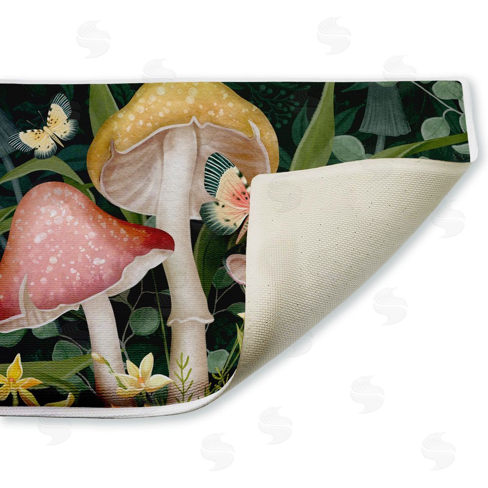 Nicole Tamarin | Midnight Garden Mushrooms Plush Bath Mat