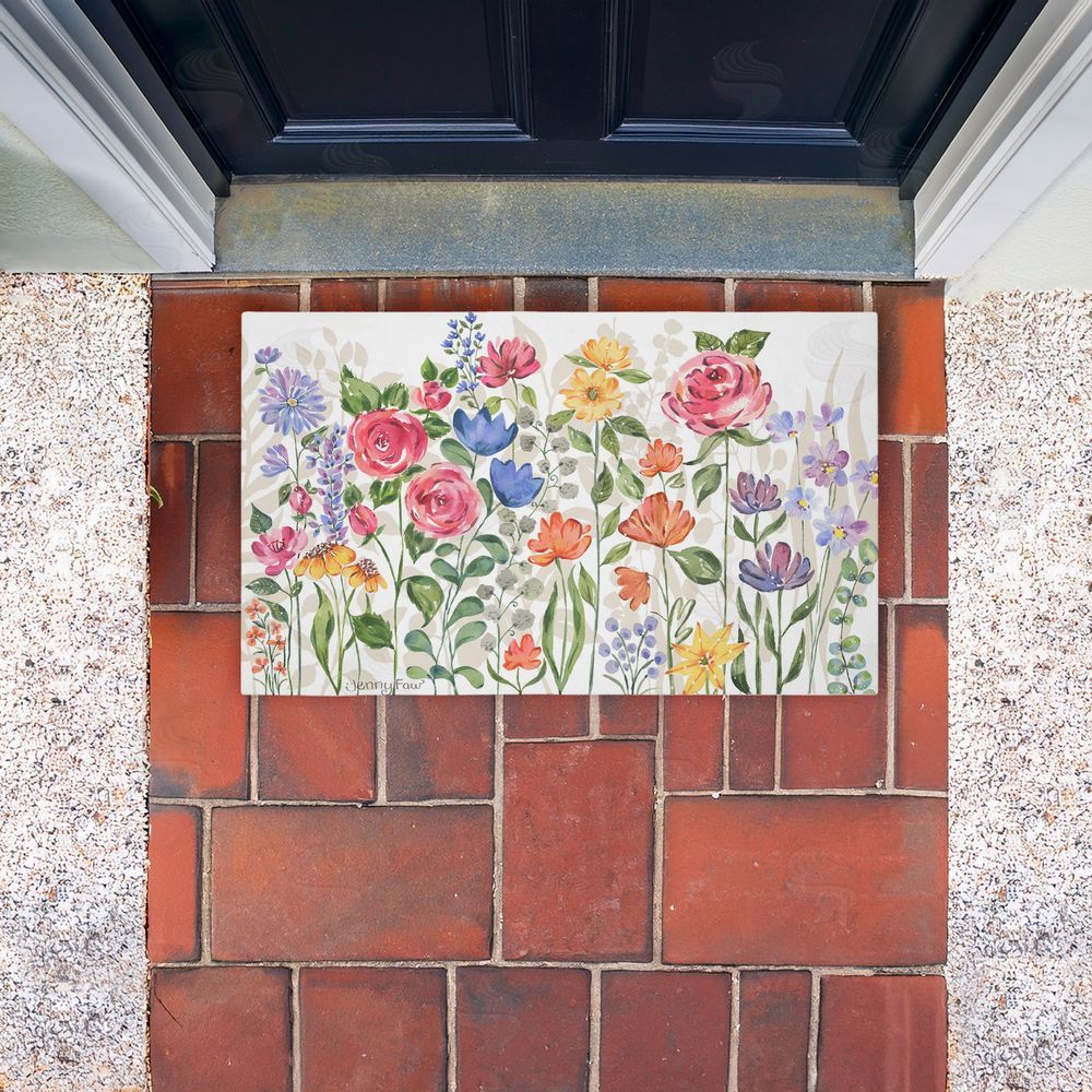 Jenny Faw | Springtime Wildflower Blossoms Non-Woven Door Mat