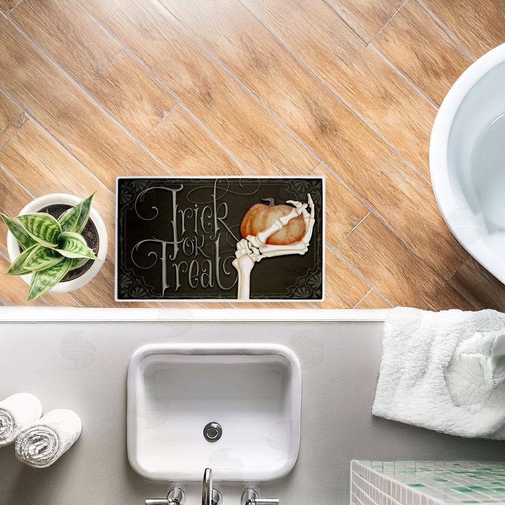Nicole Tamarin | Trick Or Treat Skeleton Hand Plush Bath Mat