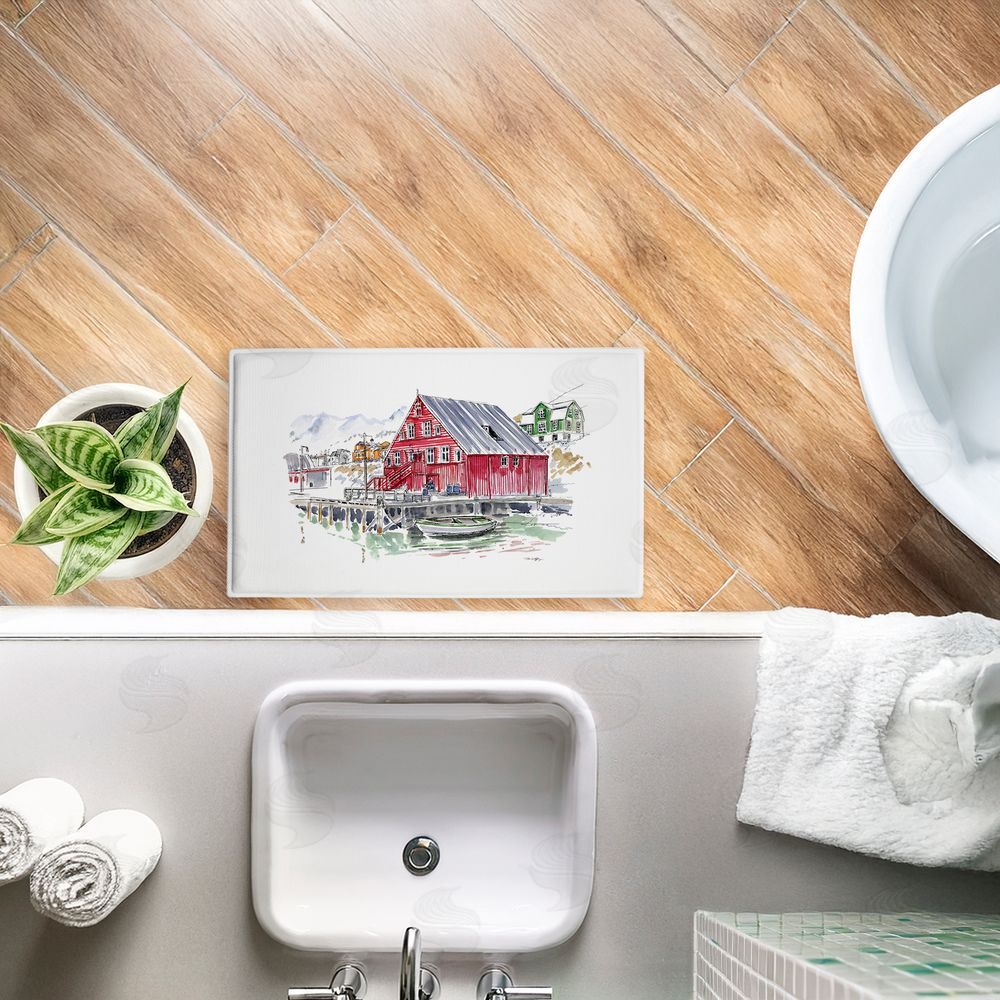Tim Coffey | Wanderlust Coastal Dock Plush Bath Mat