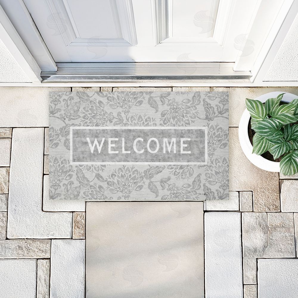 Tim Coffey | Distressed Ornate Florals Welcome Non-Woven Door Mat