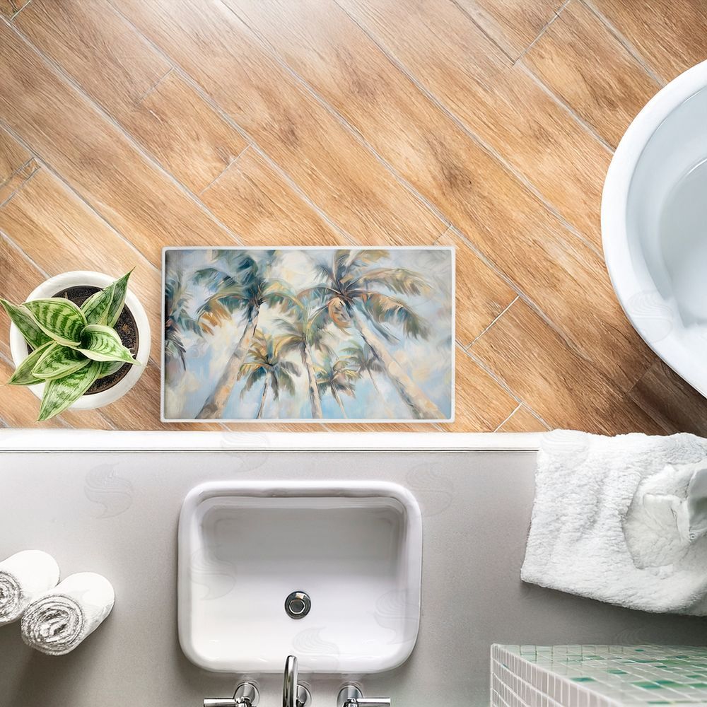Ramona Murdock | Swaying Palms Abstract Plush Bath Mat