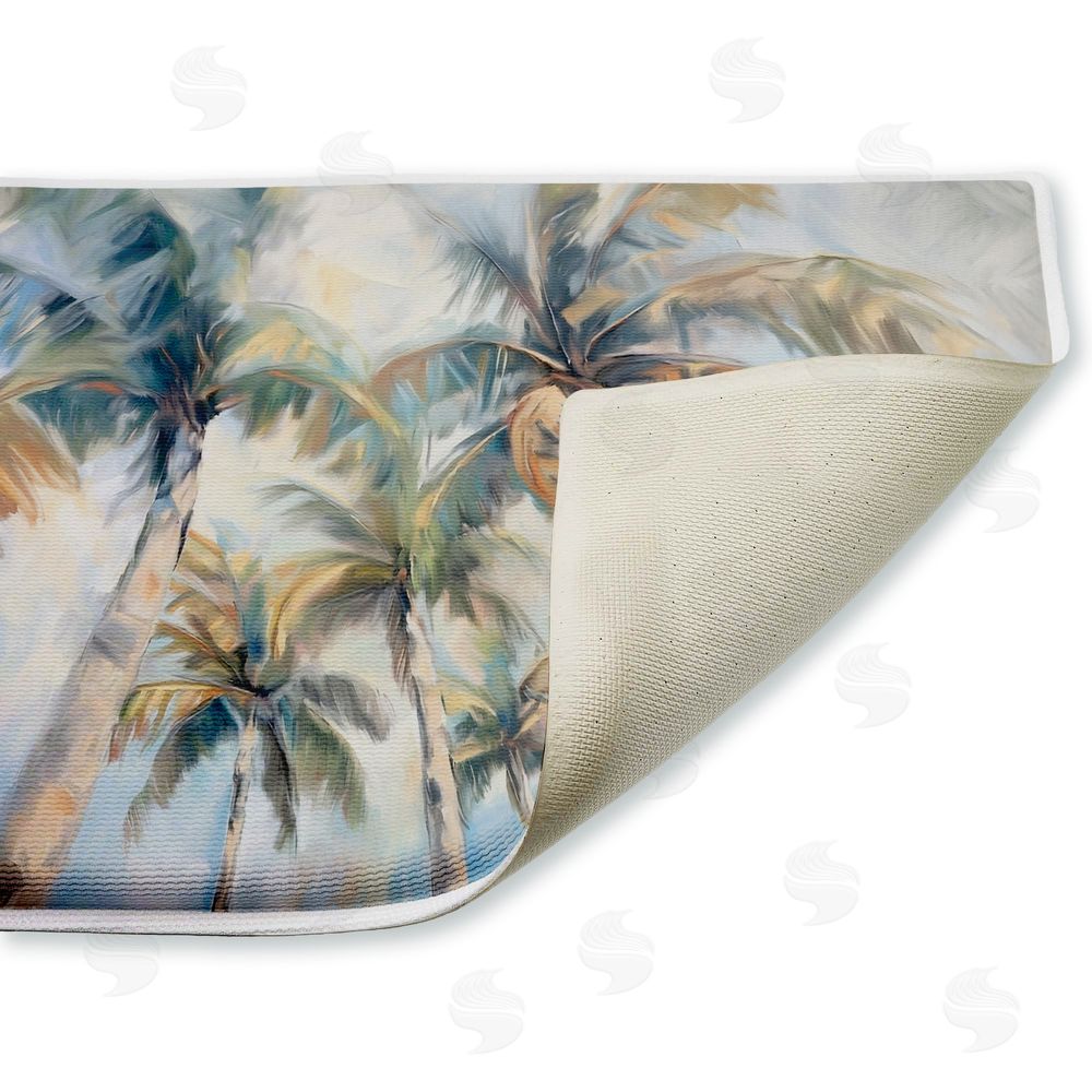 Ramona Murdock | Swaying Palms Abstract Plush Bath Mat
