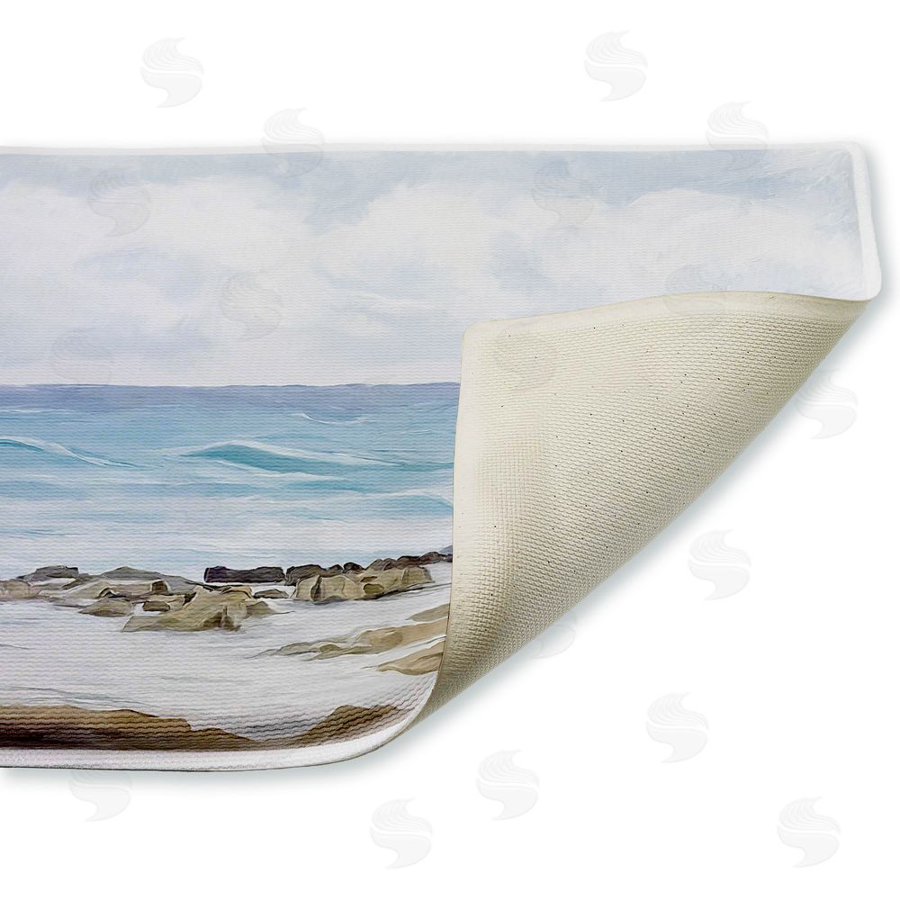 Ramona Murdock | Wave Therapy Rocky Shore Plush Bath Mat