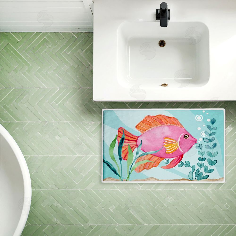Audrey Jeanne Roberts | Fun Bright Fish Underwater Plush Bath Mat