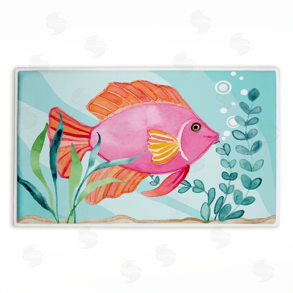 Audrey Jeanne Roberts | Fun Bright Fish Underwater Plush Bath Mat