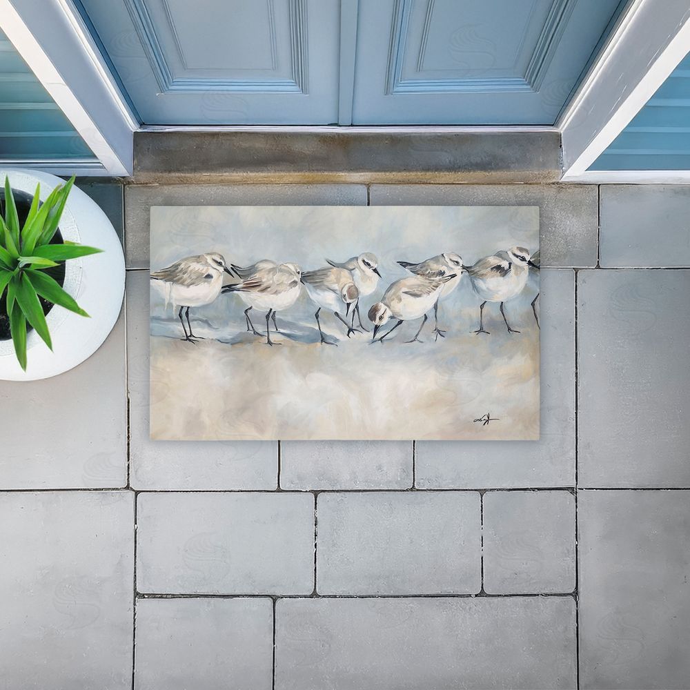Ramona Murdock | Shore Birds In A Line Non-Woven Door Mat