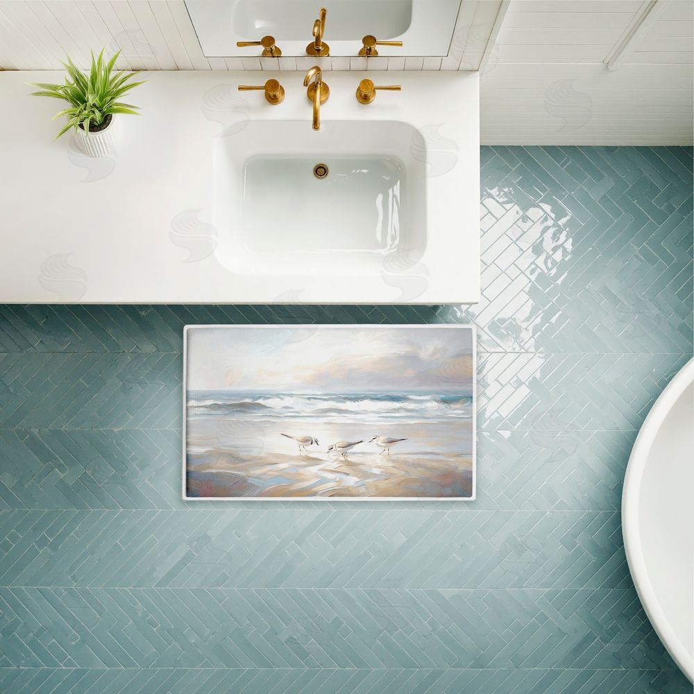Ramona Murdock | Blue Haven Bay Birds Plush Bath Mat