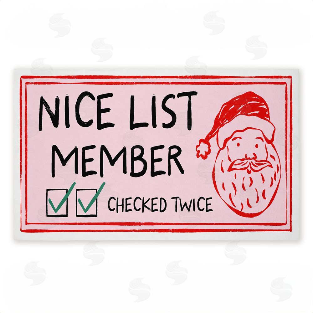 JJ Design House LLC | Pink Nice List Ticket Non-Woven Door Mat