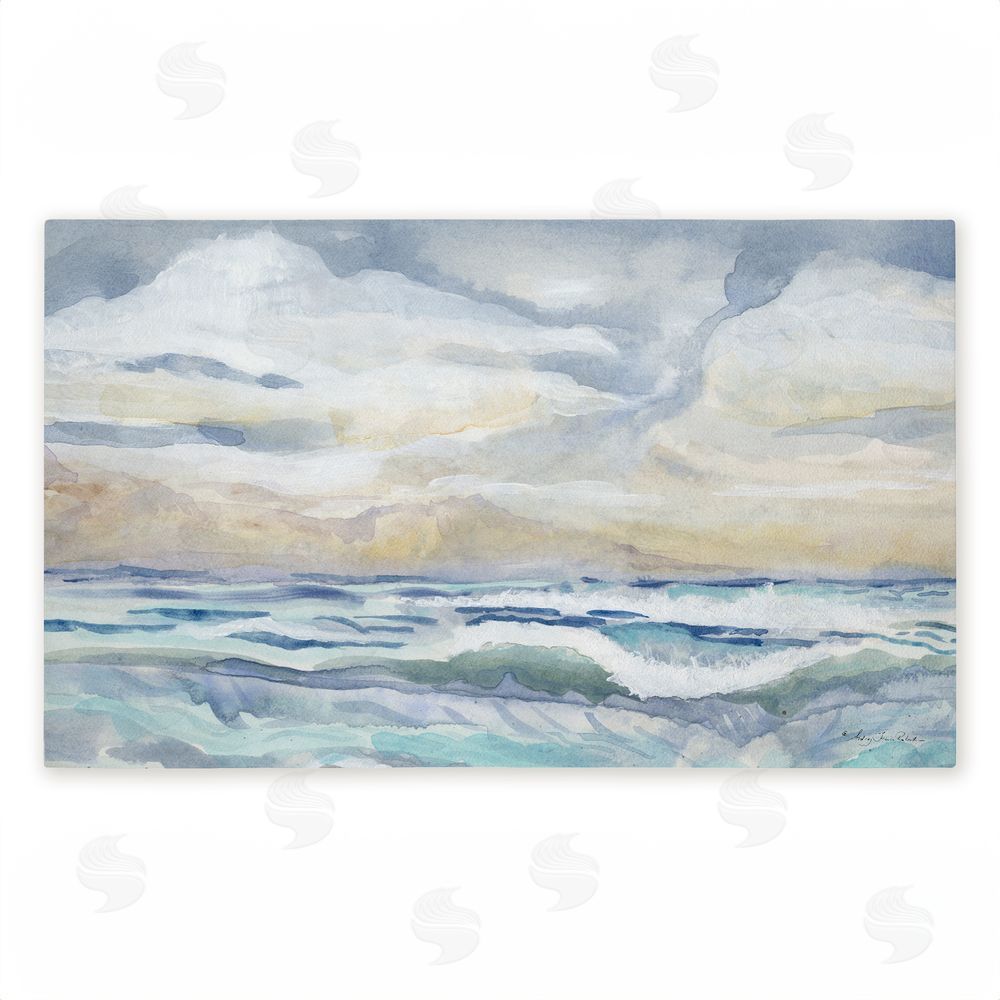 Audrey Jeanne Roberts | Tranquil Watercolor Waves Non-Woven Door Mat
