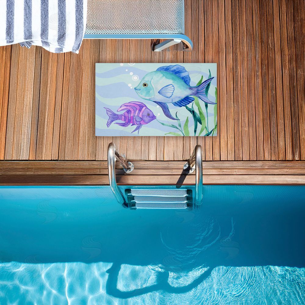 Audrey Jeanne Roberts | Fun Fish Blue & Purple Non-Woven Door Mat