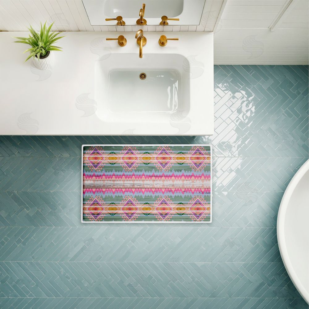 Jennifer Ellory | Bright Shabby Chic Boho Plush Bath Mat