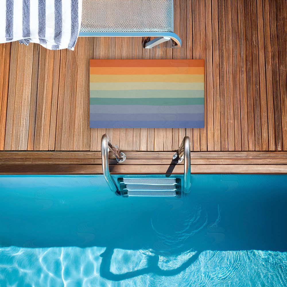 Darlene Seale | Rainbow Stripes Gradient Non-Woven Door Mat