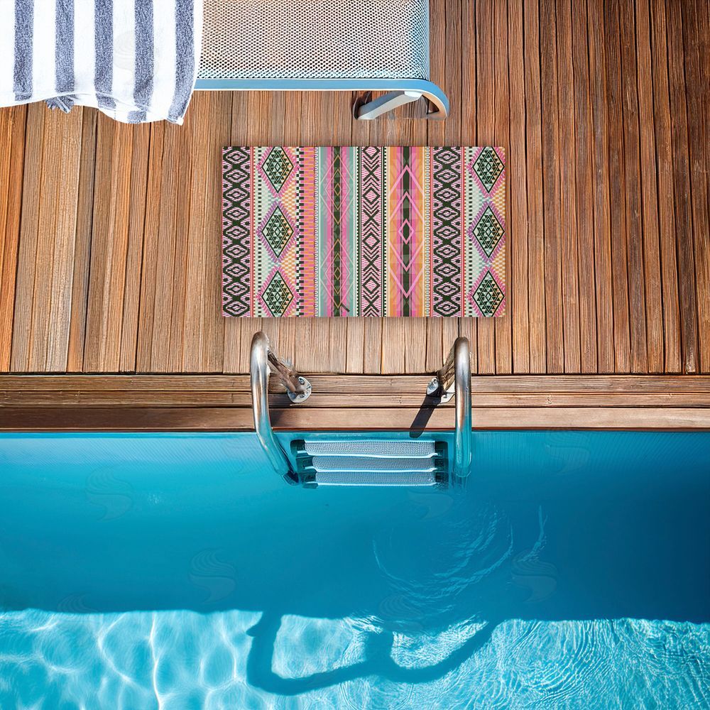 Jennifer Ellory | Boho Geometric Stripes Non-Woven Door Mat