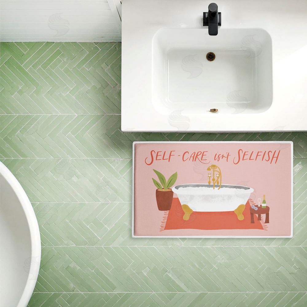 Amanda Houston | Self Care Isn't Selfish Plush Bath Mat