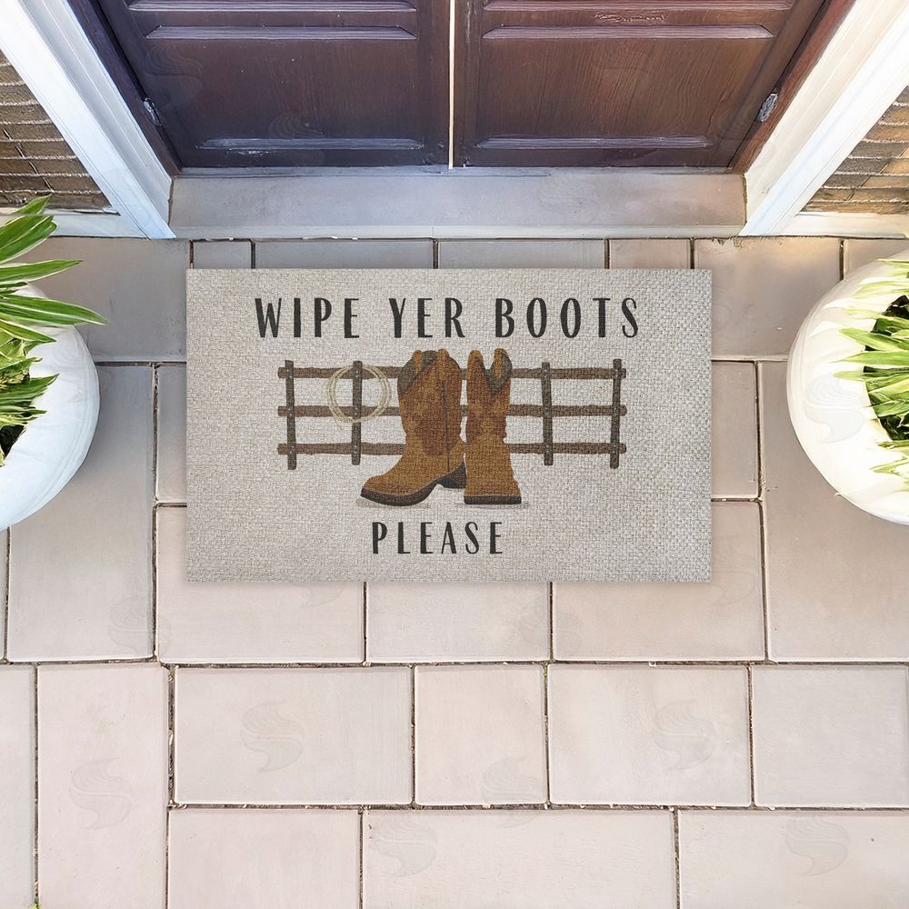 Darlene Seale | Wipe Yer Boots Please Faux Sisal Door Mat