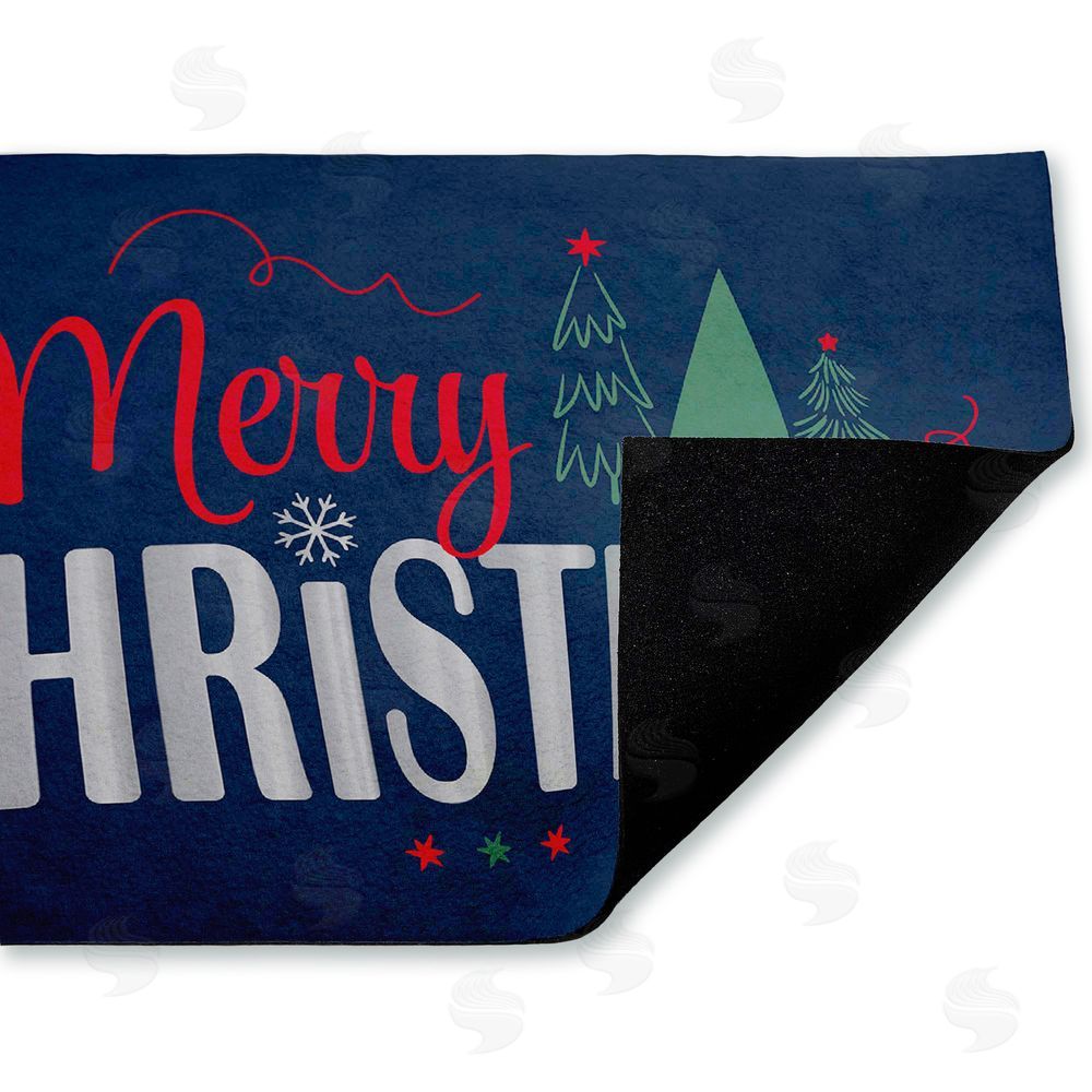 Andrea Jasid Grassi | Merry Christmas on Navy Non-Woven Door Mat