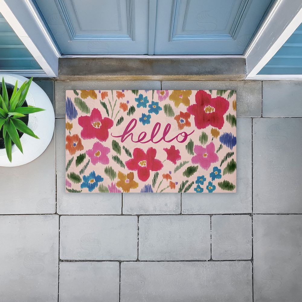 Heather McLaughlin | Hello Ikat Flowers Non-Woven Door Mat