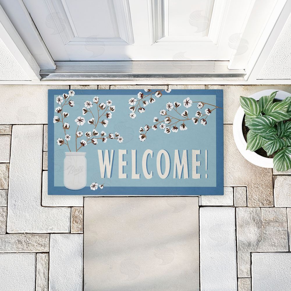 Darlene Seale | Cotton Branches Welcome Non-Woven Door Mat