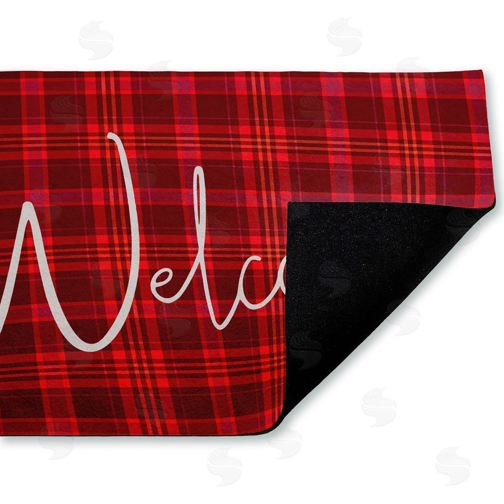 Jean Kelly | Red Tartan Greeting Non-Woven Door Mat