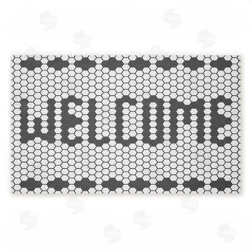 Angela Nickeas | Welcome Hexagonal Faux Tile Non-Woven Door Mat