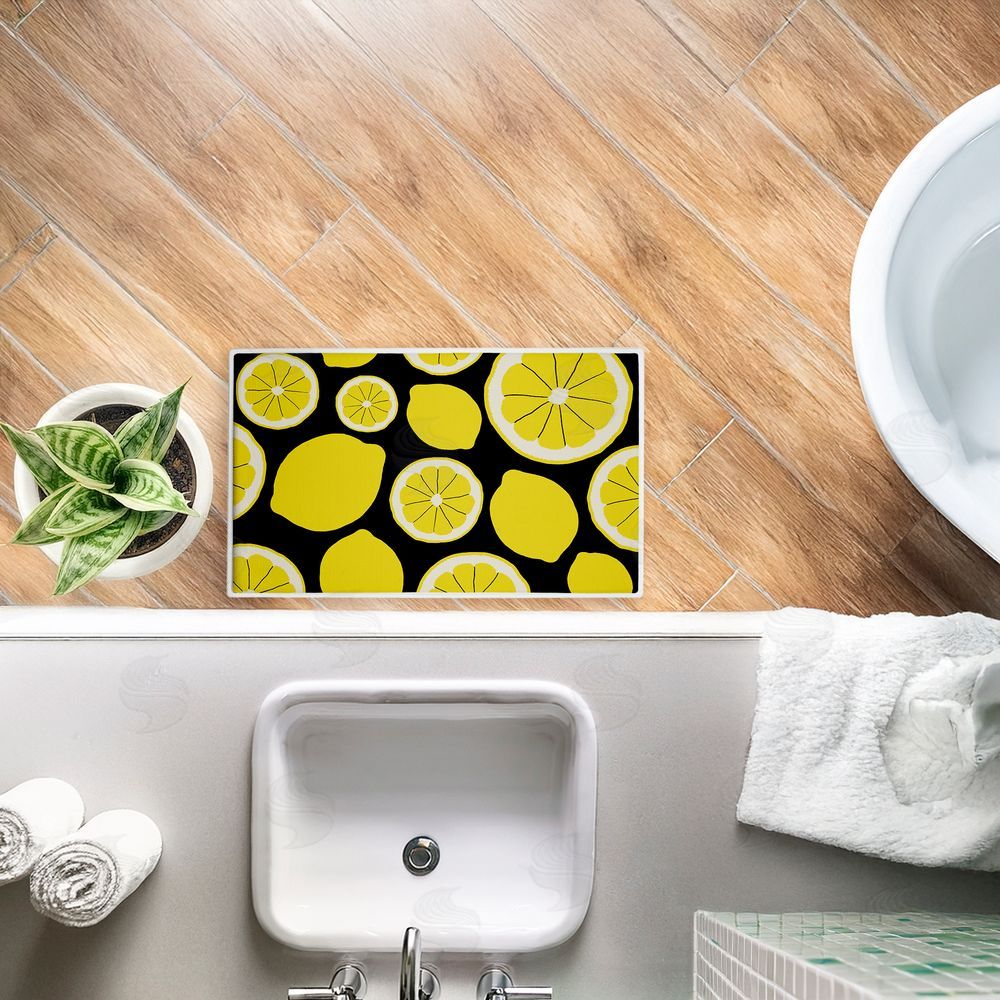 Anna Quach | Lemon Squeezy Pattern Plush Bath Mat