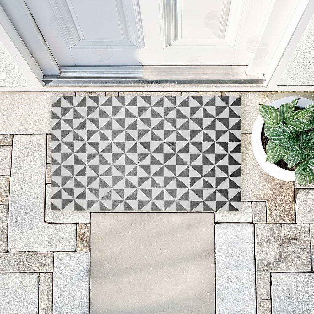 Erin Marie | Mediterranean Squares Geometric Non-Woven Door Mat