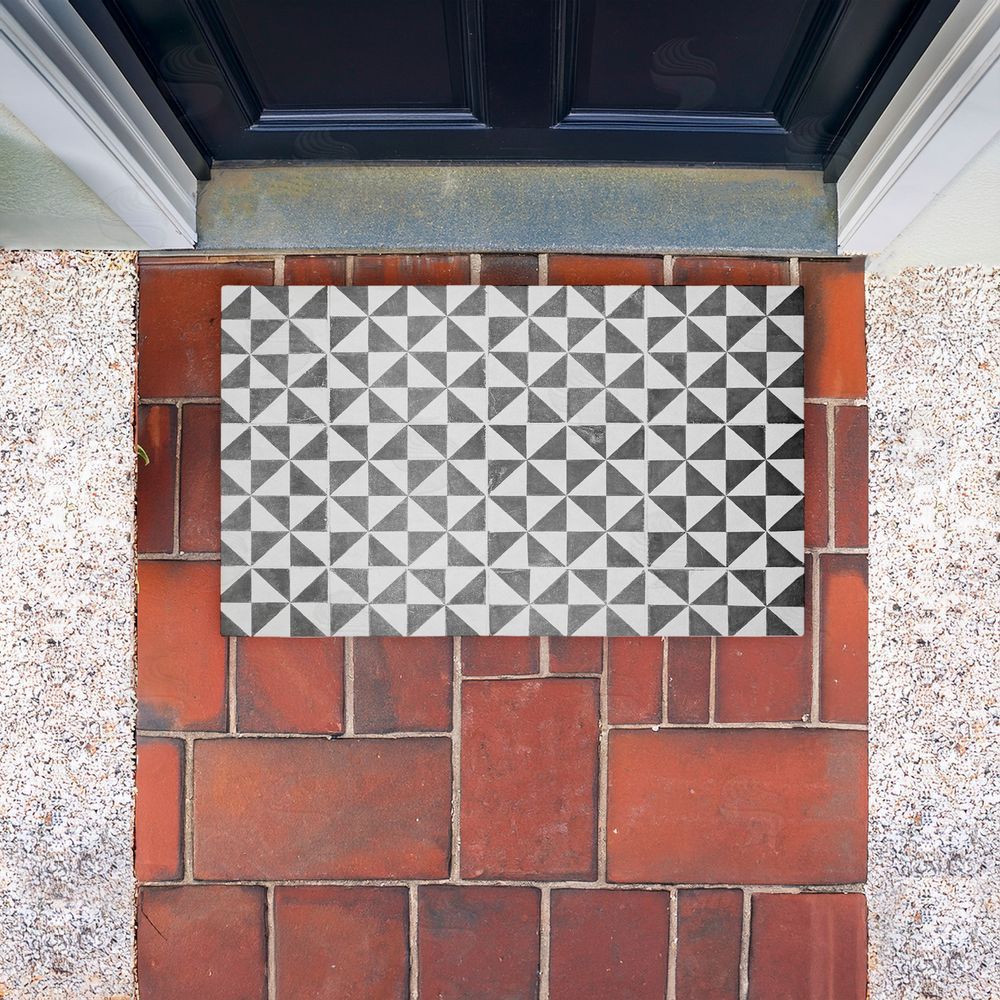Erin Marie | Mediterranean Squares Geometric Non-Woven Door Mat