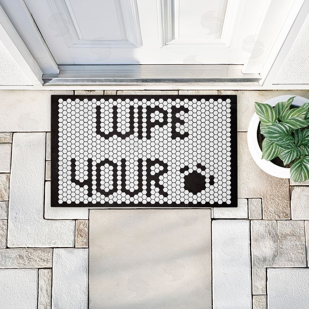 Elizabeth Medley | Wipe Your Paws Mosaic Pattern Non-Woven Door Mat