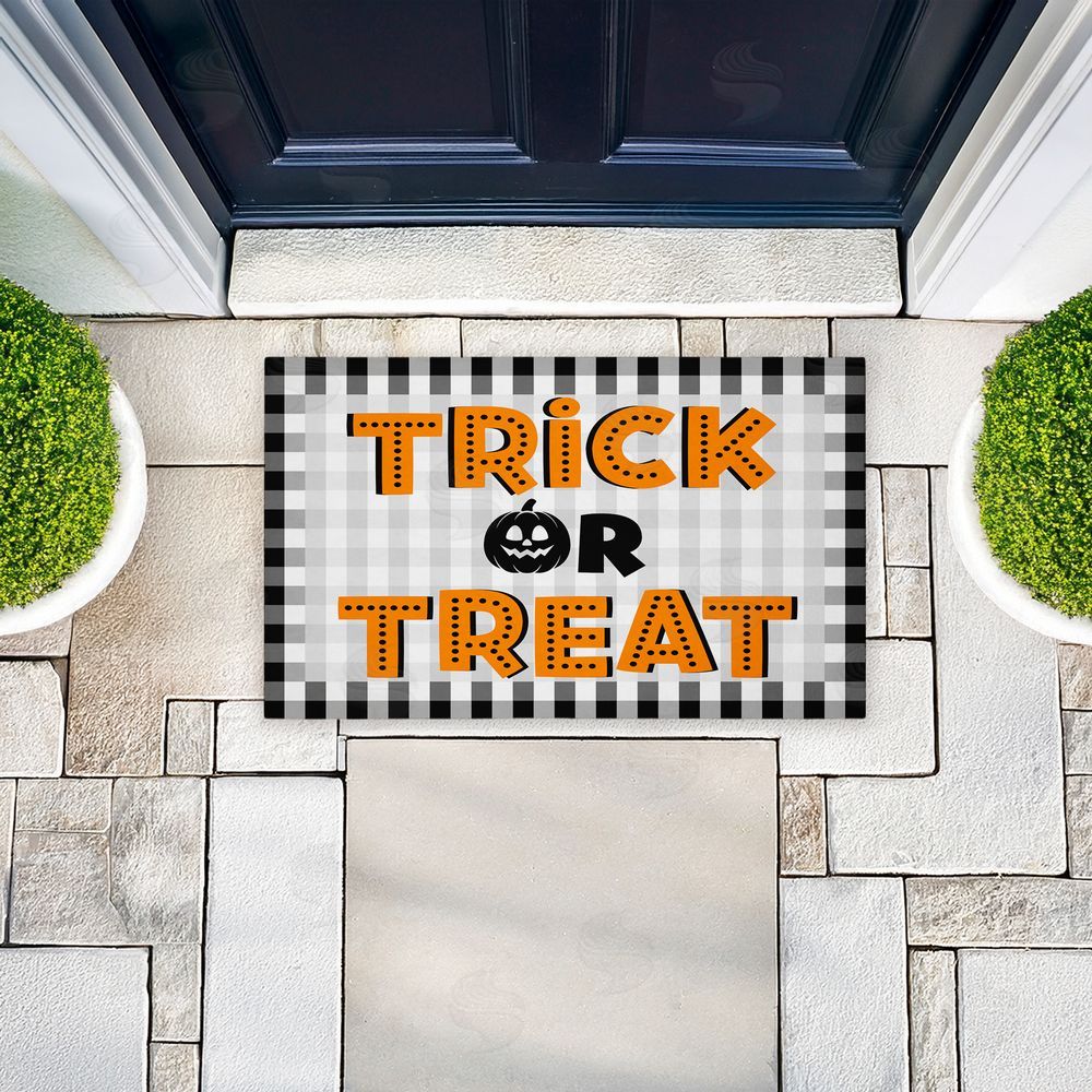 Marcus Prime | Trick Or Treat Gingham Non-Woven Door Mat