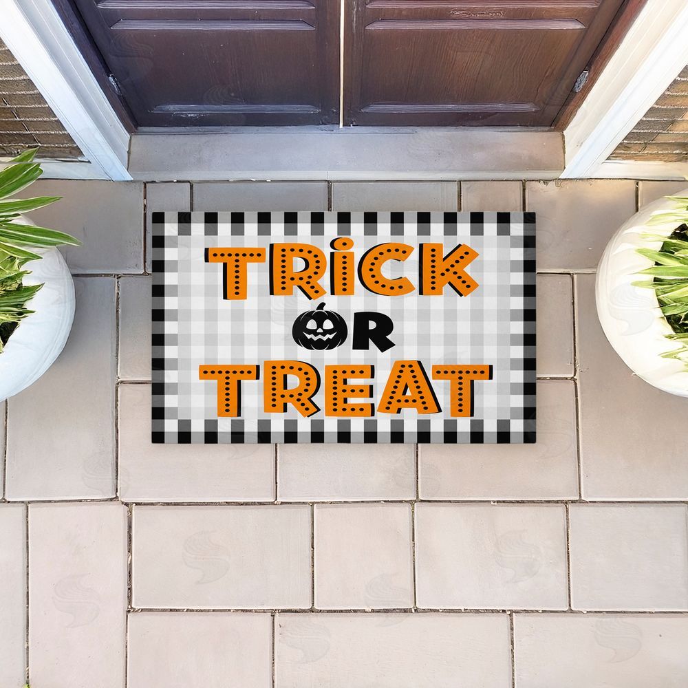 Marcus Prime | Trick Or Treat Gingham Non-Woven Door Mat