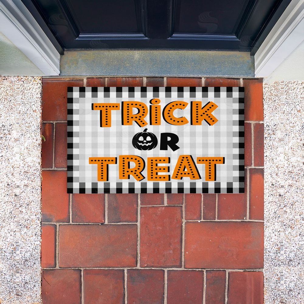 Marcus Prime | Trick Or Treat Gingham Non-Woven Door Mat