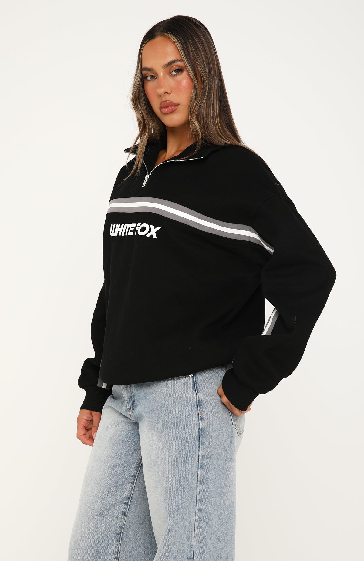 You Already Know Quarter Zip Sweater Black